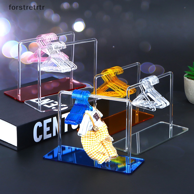 1 Bộ Giá Đỡ Phơi Khô Quần Áo / Bông Tai Trang Trí Nhà Búp Bê Tỉ Lệ 1: 12