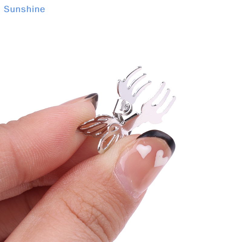 Set 5 Kẹp Bướm Rỗng Bằng Kim Loại Màu Bạc Cho Nữ