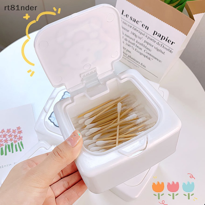 Rt Hộp Đựng Tăm Bông / Bông Tẩy Trang Hoạt Hình Để Bàn Kích Thước Nhỏ n