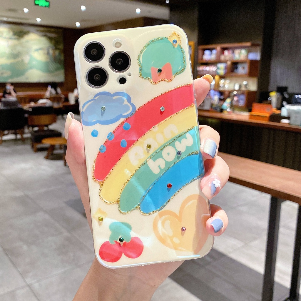 Ốp Điện Thoại TPU Chống Sốc Họa Tiết Cầu Vồng Cho IPhone 14 13 12 11 Pro MAX 14 Plus X XR XS MAX 7 8 Plus