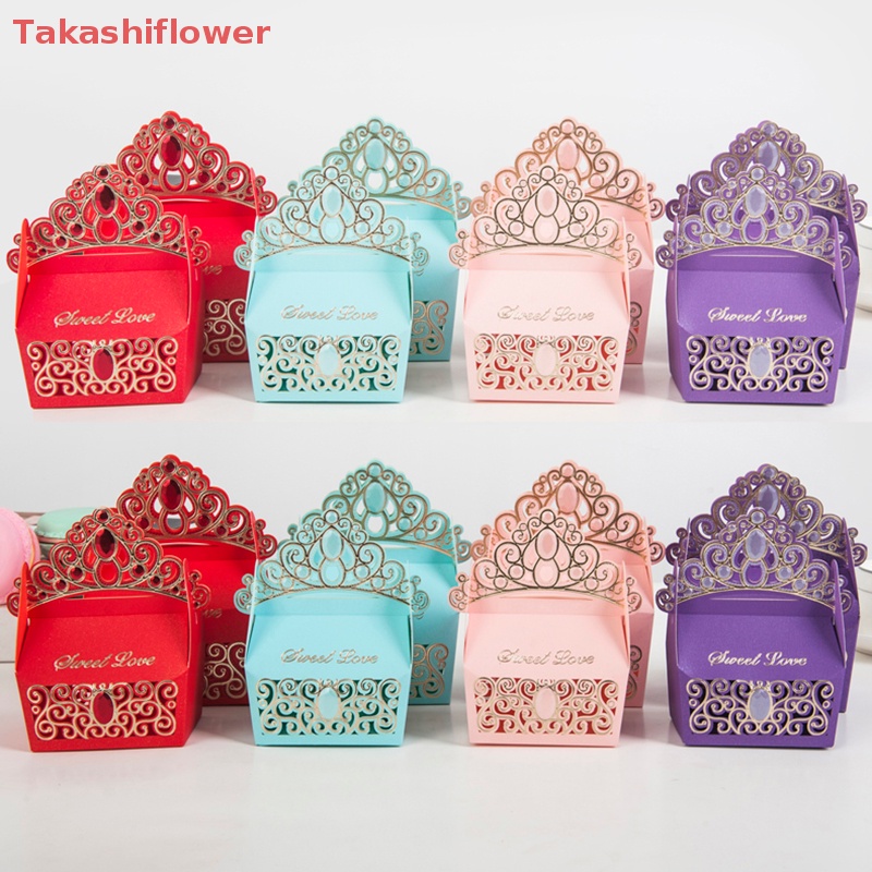 Set 10 Hộp Đựng Kẹo Cưới Nhiều Màu Sắc Chất Lượng Cao