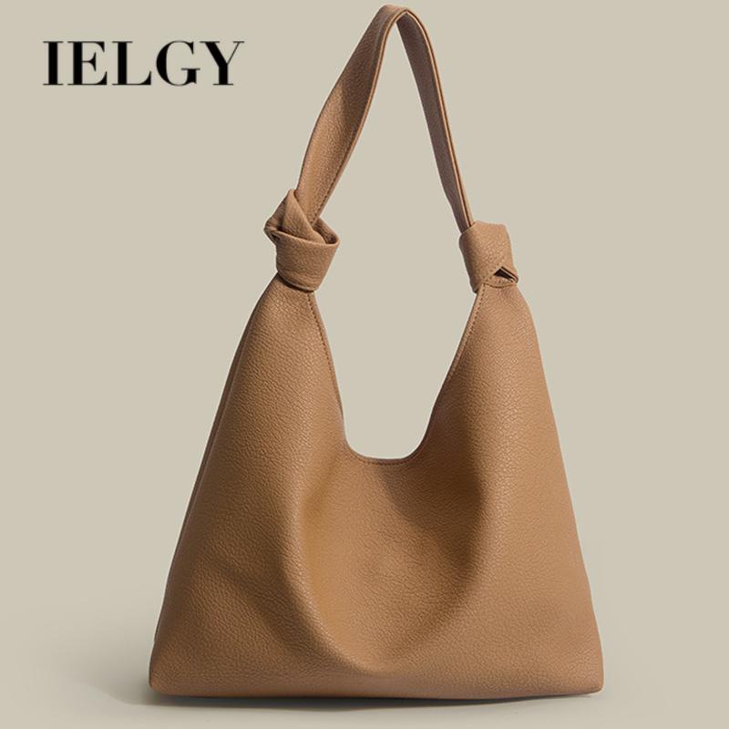 Túi Tote Da Mềm Cỡ Lớn Màu Nâu Phong Cách Retro Đơn Giản Cho Nữ