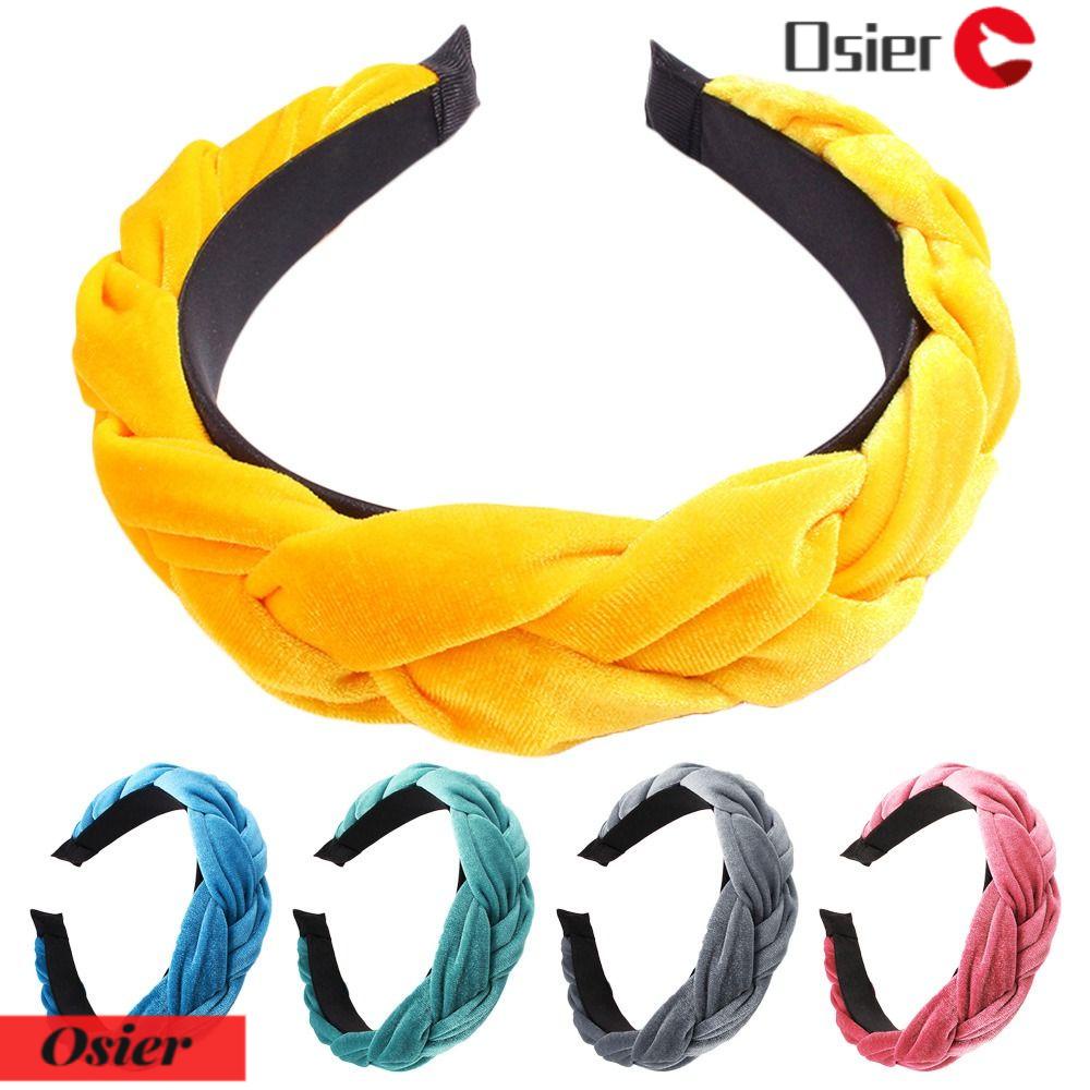 Băng Đô Cài Tóc Bản Rộng Vải Nhung Bện Sợi To Thời Trang 1 Cái Cho Bạn Gái