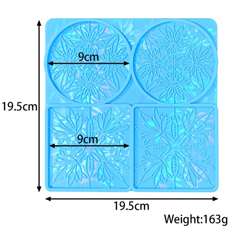 Khuôn Silicone Làm Đế Lót Ly Hình Chữ Nhật / Tròn Phong Cách DIY
