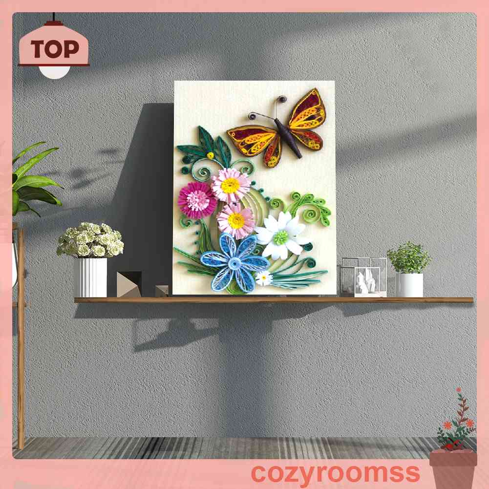 Bộ Dụng Cụ Thước Cuộn Giấy Quilling Hình Hoa Bướm DIY