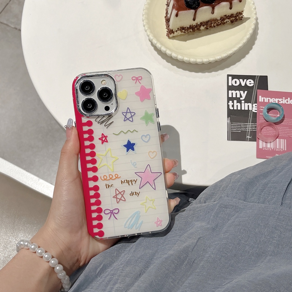 Ốp Điện Thoại TPU Silicon Mềm Chống Sốc Hai Mặt Hình Ngôi Sao Năm Cánh Cho iPhone 14 13 12 11 PRO MAX