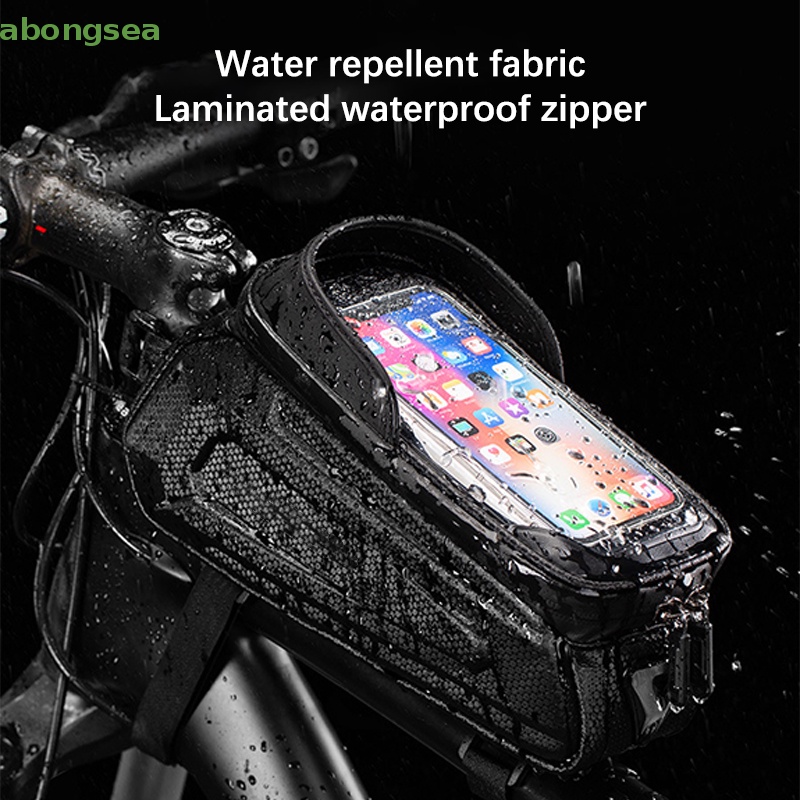 Túi Đựng Điện Thoại 6.5 Inch Chống Thấm Nước Có Thể Chạm Màn Hình Cảm Ứng Gắn Khung Trước Xe Đạp