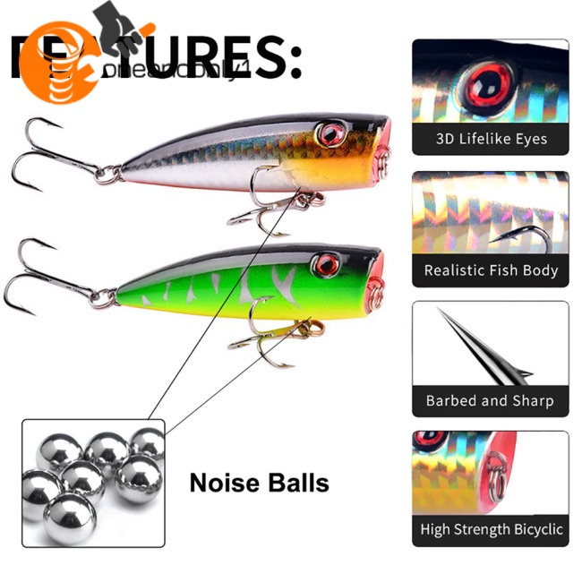 Set 5 Mồi Giả Nhử Cá Kèm Móc Câu Tiện Dụng Chất Lượng Cao