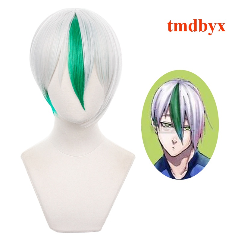 Tóc Giả Ngắn 30cm Bằng Sợi Tổng Hợp Chịu Nhiệt Màu Xanh Dương Hóa Trang Nhân Vật Ninja Eita Otoya