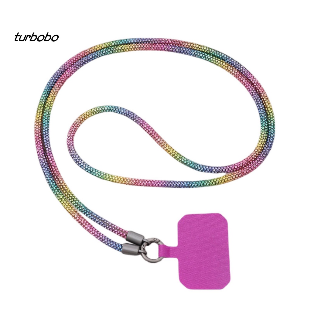 Dây Đeo Cổ Đính Đá 6mm Lấp Lánh Chống Rách Cho Điện Thoại