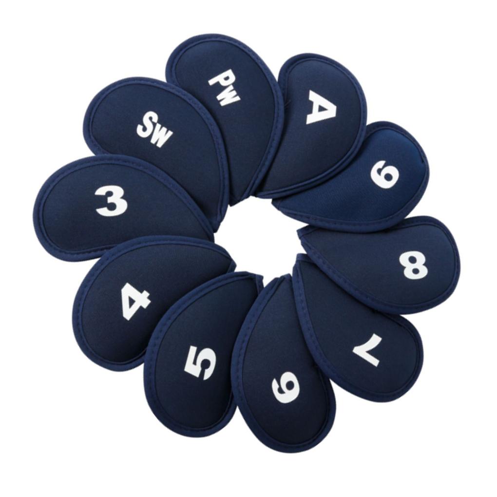 Set 10 Vỏ Bọc Bảo Vệ Gậy Đánh Golf Bằng Nylon Neoprene Chống Thấm Nước Đa Năng