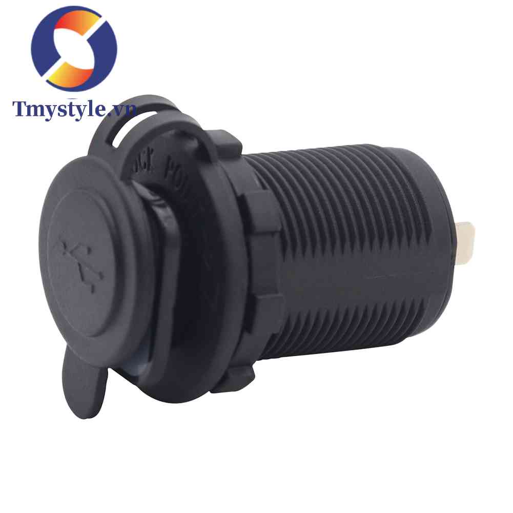 Ổ Cắm Sạc USB 3.1 amp Chống Thấm Nước Màu Đen Cho Xe Máy