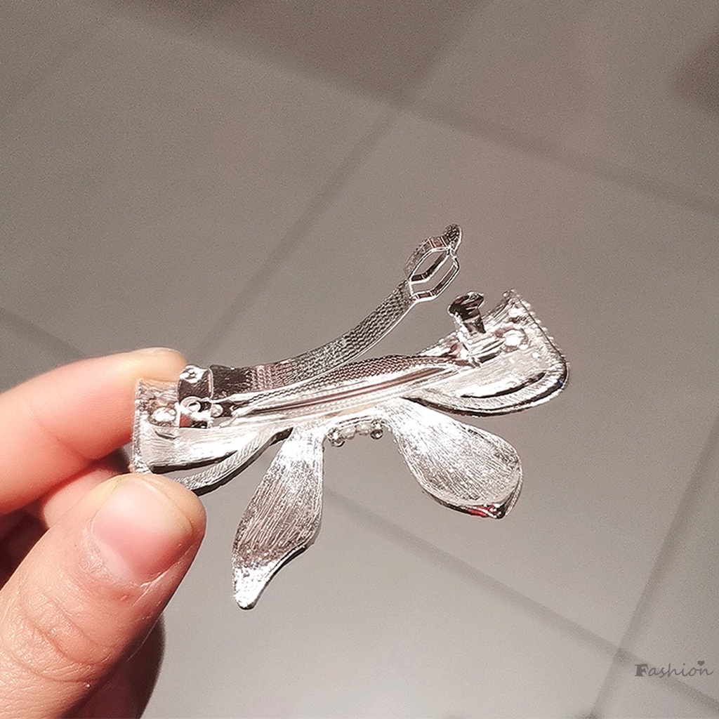 Set 2 Kẹp Tóc Nơ Đính Đá Xinh Xắn Cho Nữ