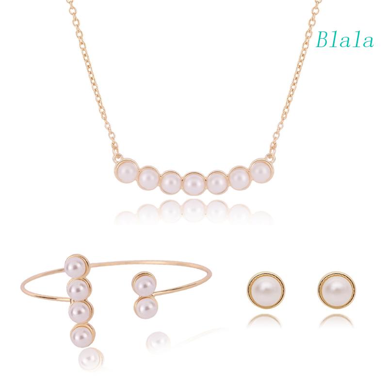 Bộ Trang Sức Đính Ngọc Trai Nhân Tạo Thời Trang Dành Cho Nữ