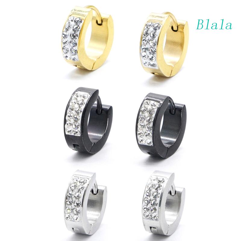 Khuyên Tai Thép Không Gỉ Đính Đá Nhân Tạo Thời Trang