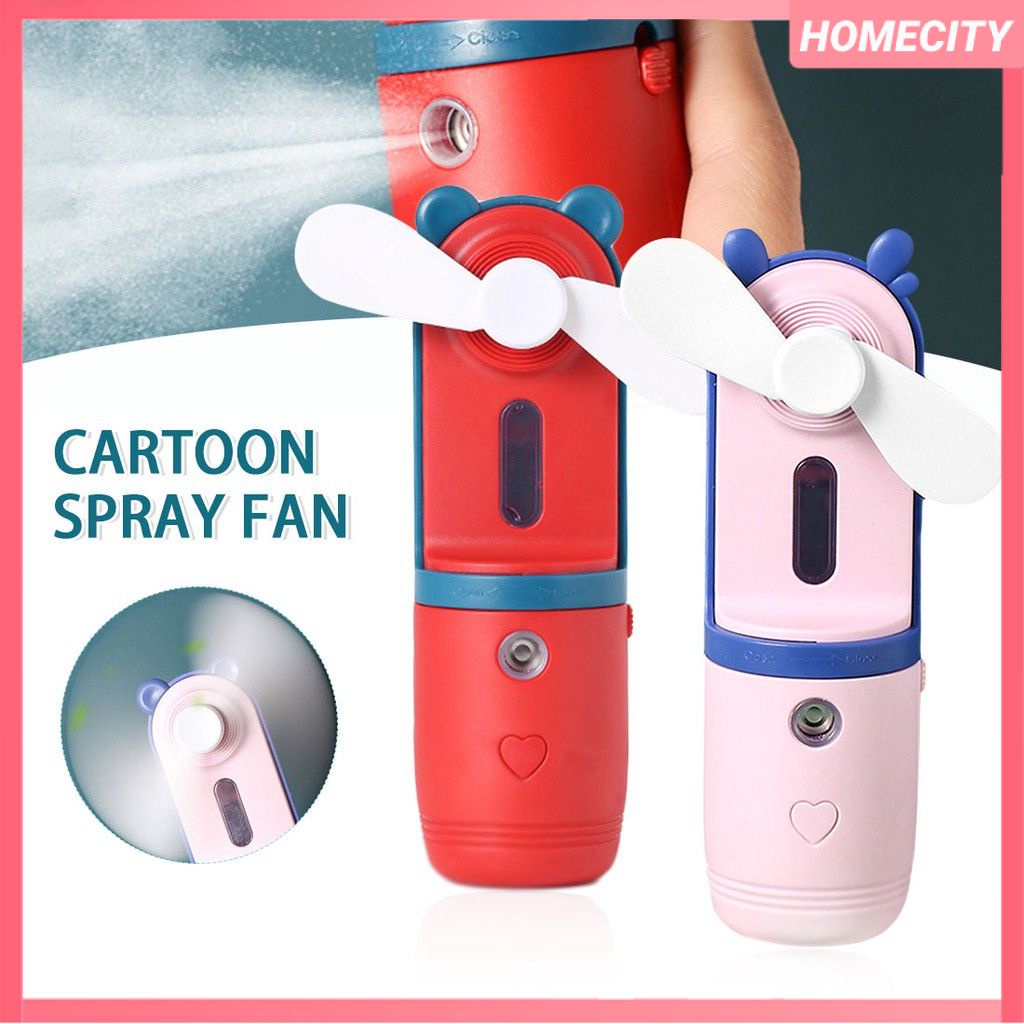 Quạt cầm tay phun nano cầm tay mini máy tính để bàn làm ẩm yên tĩnh Hydrating mùa hè Quạt mini 2 trong 1 máy tạo độ ẩm điện USB Quạt phun sương