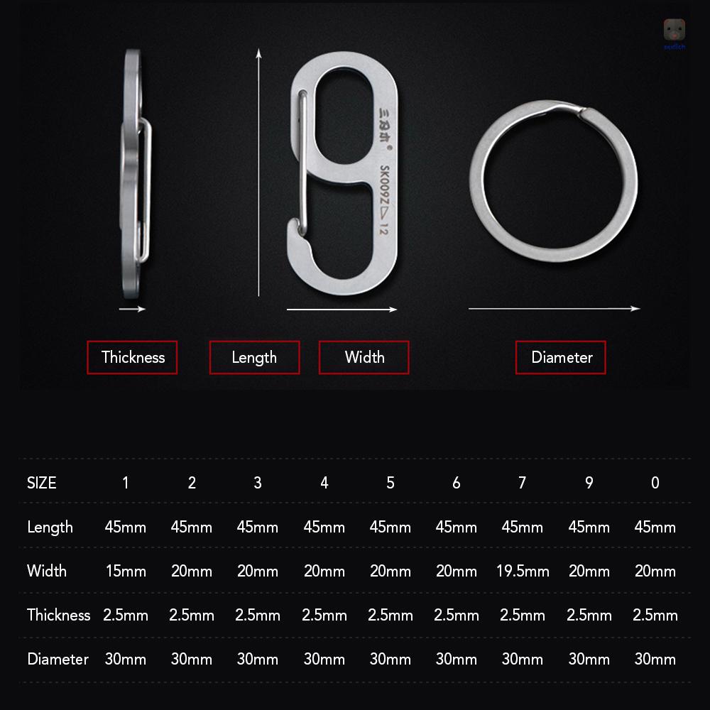 Móc Khóa Carabiner Bằng Thép Không Gỉ Cho Ba Lô / Cắm Trại / Câu Cá