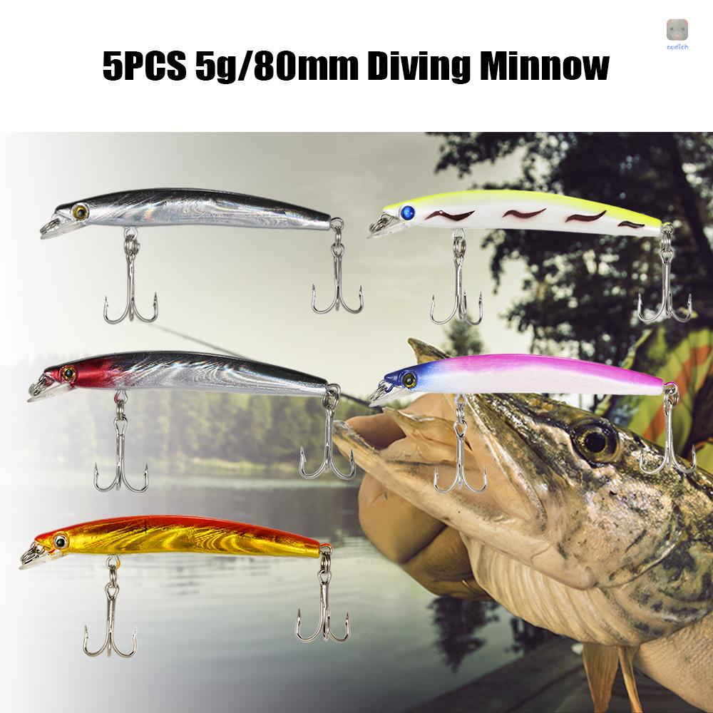 Lixada Set 5 Mồi Câu Cá Giả 0.3-0.9m 5g 80mm Chuyên Nghiệp #Set 6 Móc Treo Đồ 6 Móc Tiện Dụng