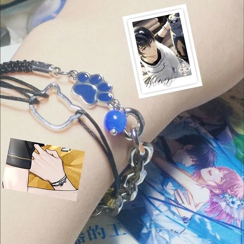 Vòng cổ / Vòng Tay / Khuyên Tai / Vòng Tay Mặt Hình Tai Mèo Bằng Đồng Phong Cách Game Tears of Themis Luke Dễ Thương Dành Cho Nam Và