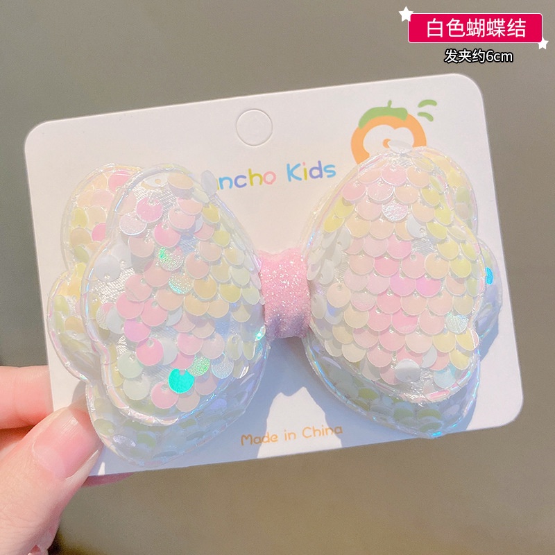 Dây Buộc Tóc Cao Su Thắt Nơ Đính Kim Sa Lấp Lánh Phong Cách Hàn Quốc Cho Bé Gái