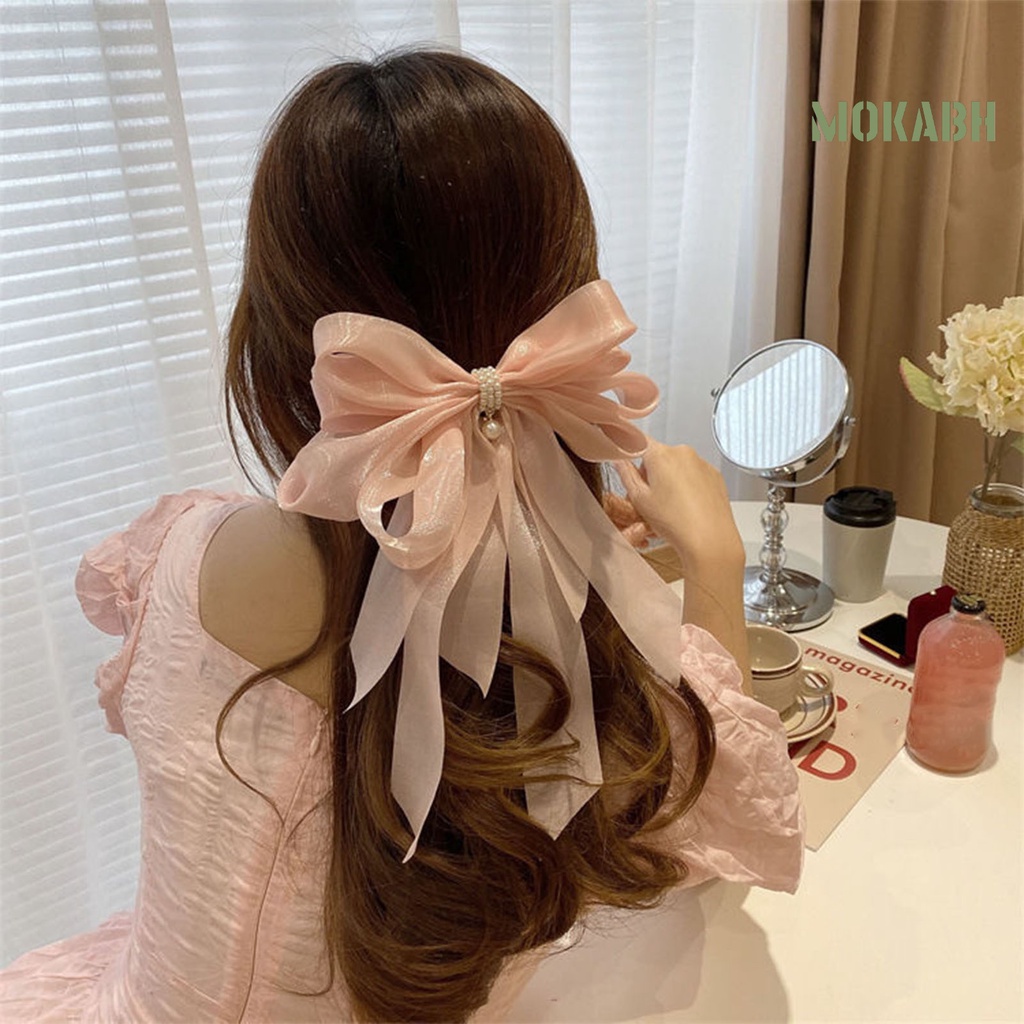 Kẹp Tóc Bằng Chất Liệu Mềm Mại Nhiều Lớp Chống Trượt Kiểu Dáng Ngọt Ngào Dành Cho Nữ