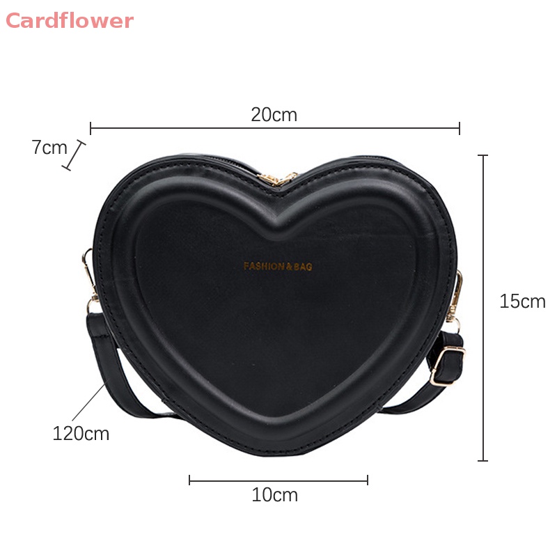 Túi Đeo Chéo Da PU Màu Trơn Hình Trái Tim Thời Trang Mới Cho Nữ