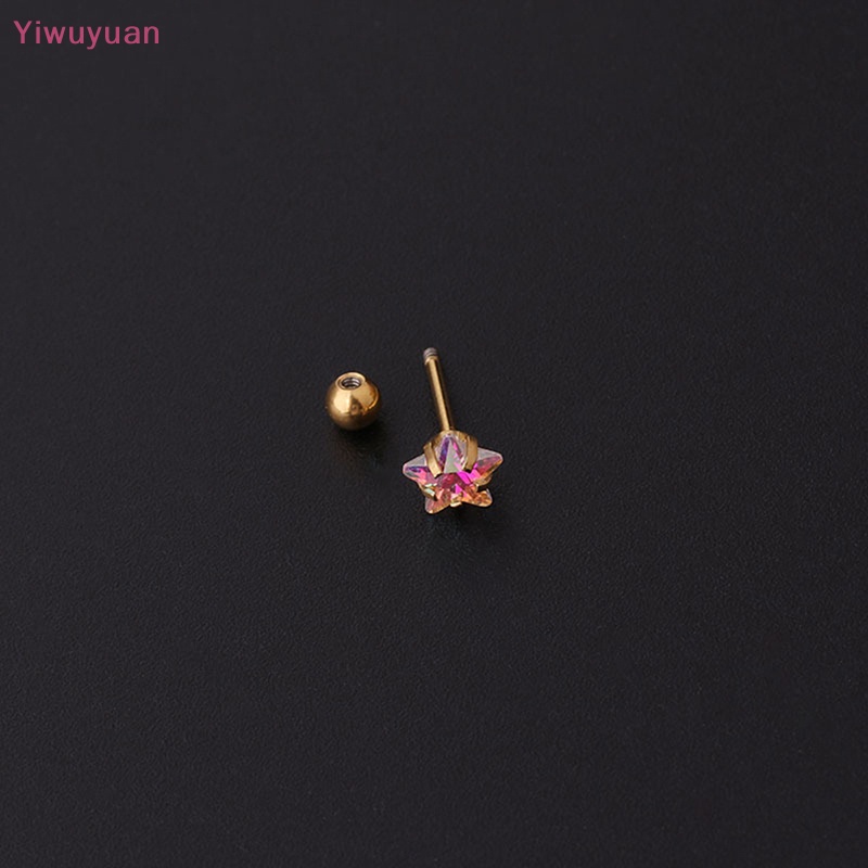1 Khuyên Tai Xoắn Ốc Đính Đá Zircon Nhiều Màu Mới