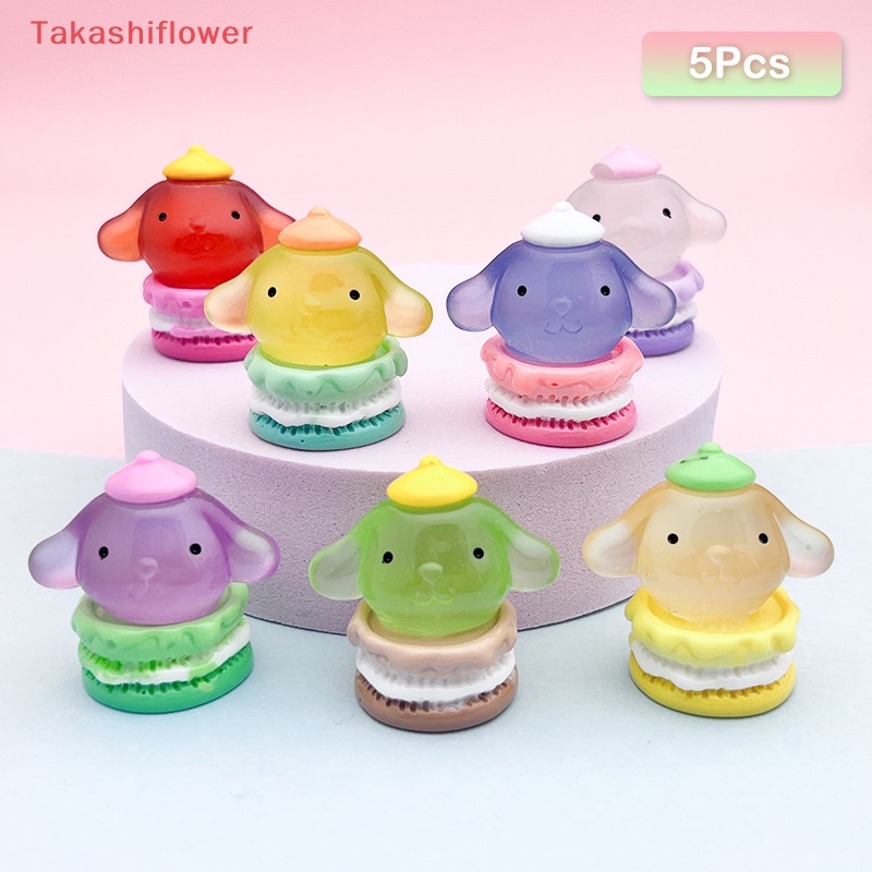 Set 5 Phụ Kiện Trang Trí Điện Thoại Hình Chú Chó Cinnamon 3D Màu Dạ Quang DIY