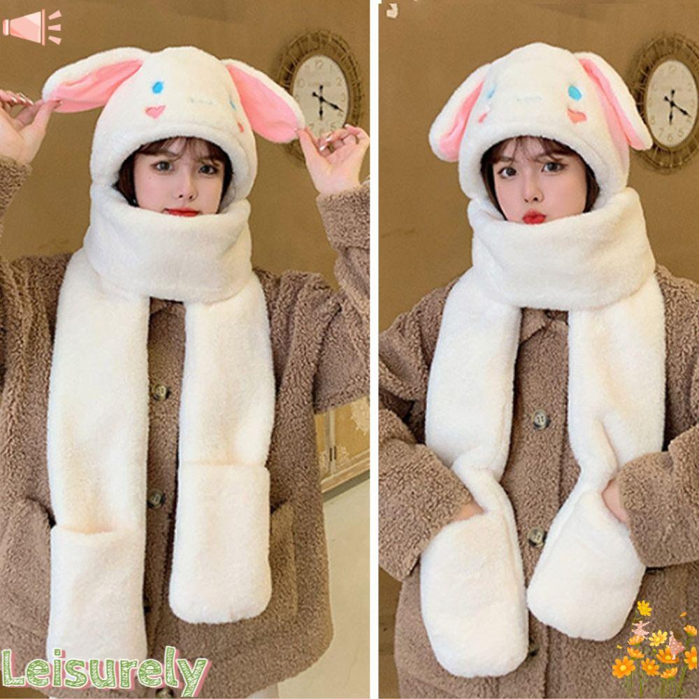 Mũ Beanie Lông Xù Dày Mềm Mại Ấm Áp Kiểu Hoạt Hình Đáng Yêu