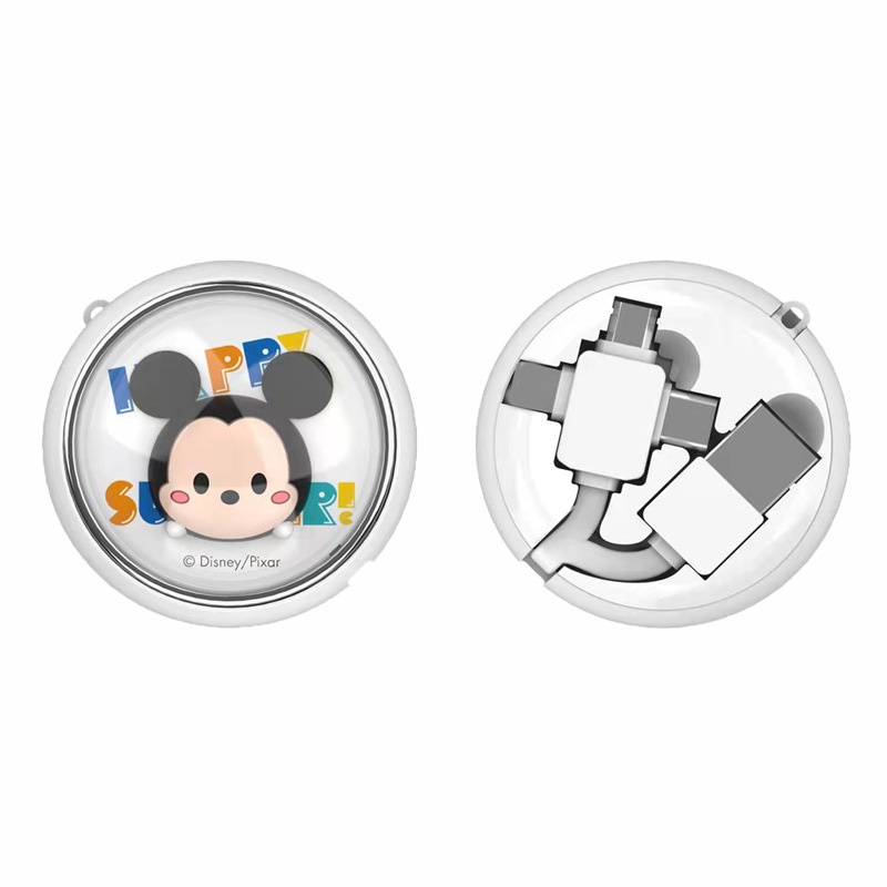 Cáp Sạc Nhanh 3 Trong 1 Cổng Type-C USB Hình Disney Mickey Minnie Winnie Stitch Alien Lotso Cho iPhone Huawei Samsung