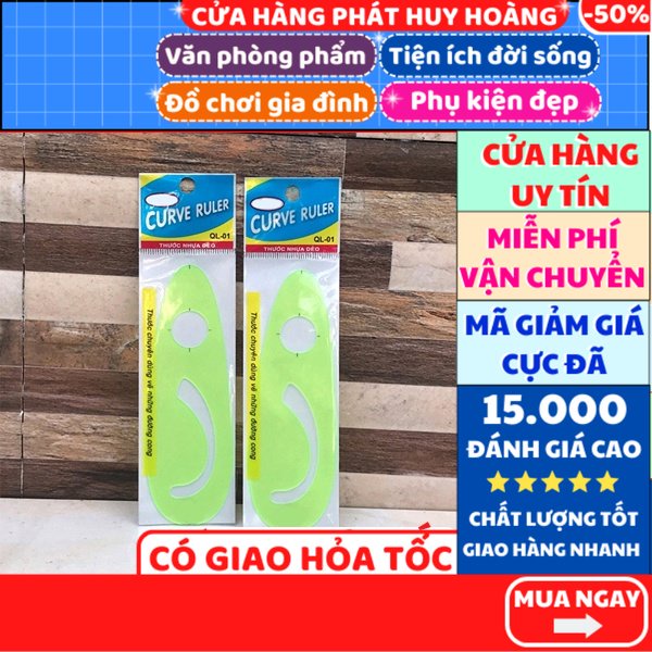 Thước vẽ parabol đường cong cho học sinh, giáo viên và văn phòng - Phát Huy Hoàng