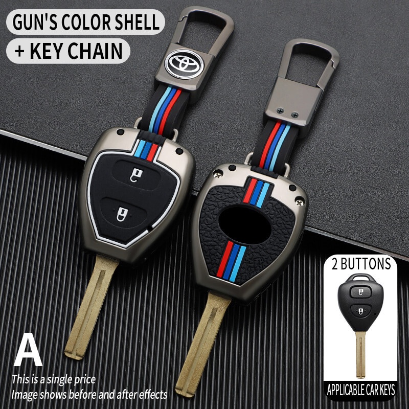 Vỏ Bọc Chìa Khóa Bằng Kim Loại Ba Màu Cho Toyota Innova Corolla Hilux Vitz Vios Rav4 Aqua Camry Highlander