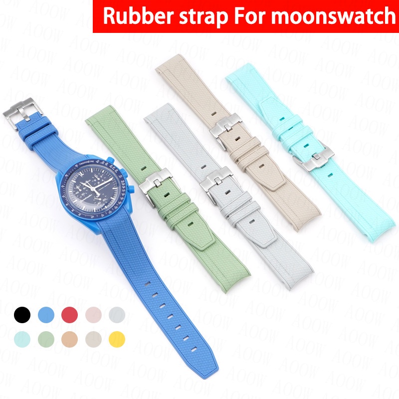 Dây Đeo Silicone Mặt Cong Chống Nước Cho Rolex Submariner Omega Joint Moonswatch 20mm