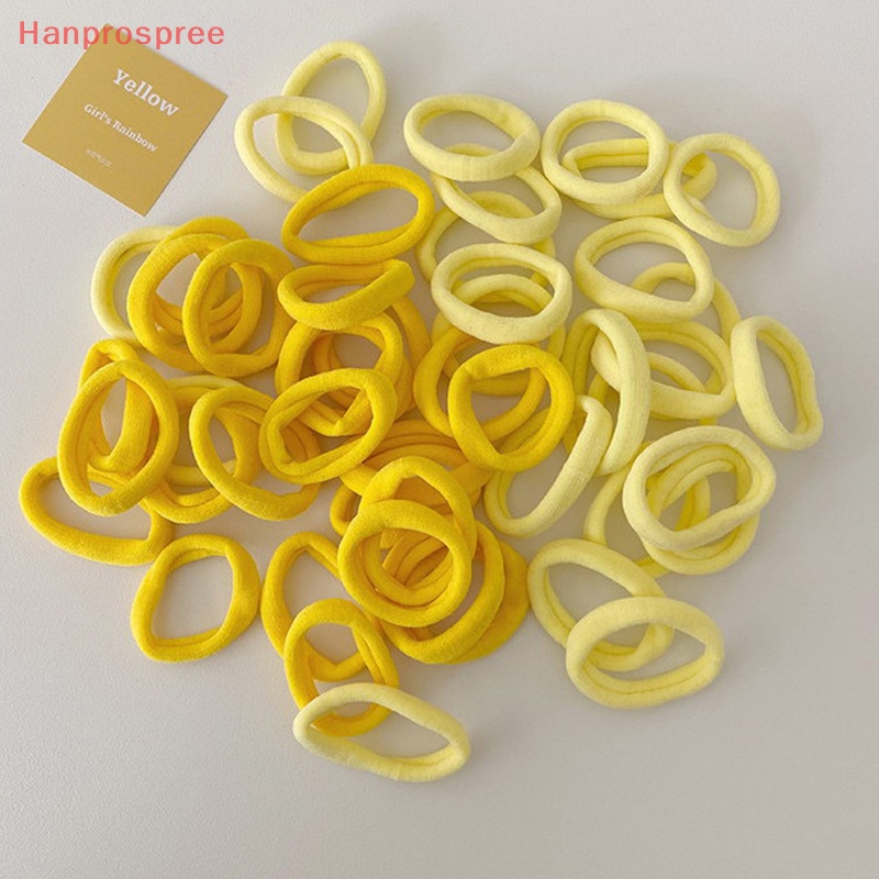 Hộp 50 Dây Buộc Tóc Màu Trơn Đơn Giản Co Giãn Tốt