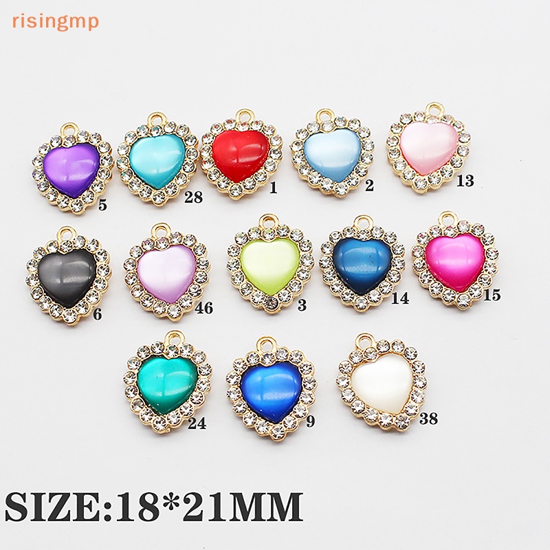 Phụ Kiện Treo Trang Sức Hình Trái Tim Bằng Nhựa Resin Màu Vàng Kim 18MM Phong Cách Hàn Quốc