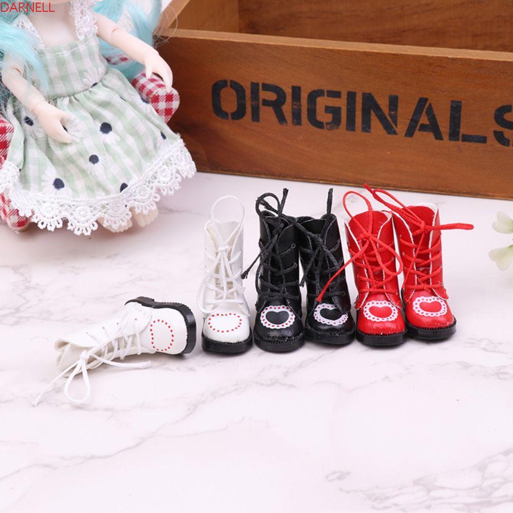 Giày Bốt Da PU Mini Tỉ Lệ 1 / 6 Cho Búp Bê BJD