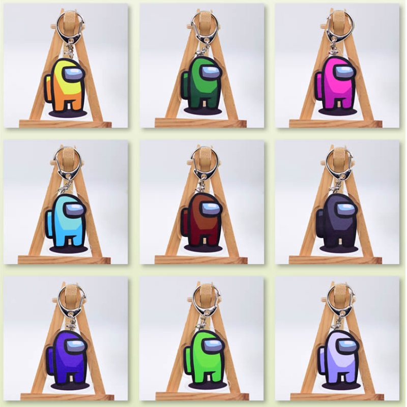 Móc Chìa Khóa Bằng Acrylic Hai Mặt Họa Tiết Hoạt Hình Crewmates / Imposter