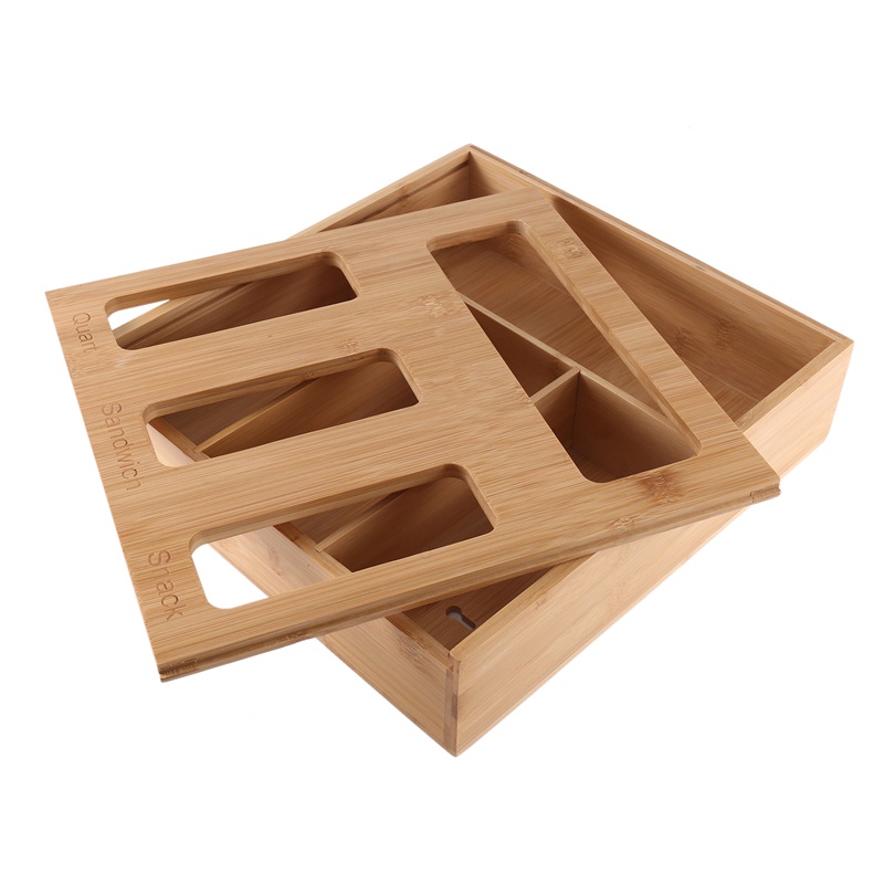 Hộp Đựng Đồ Dùng Bằng Tre 1 Hộp 4 Ngăn Tiện Dụng Cho Nhà Bếp