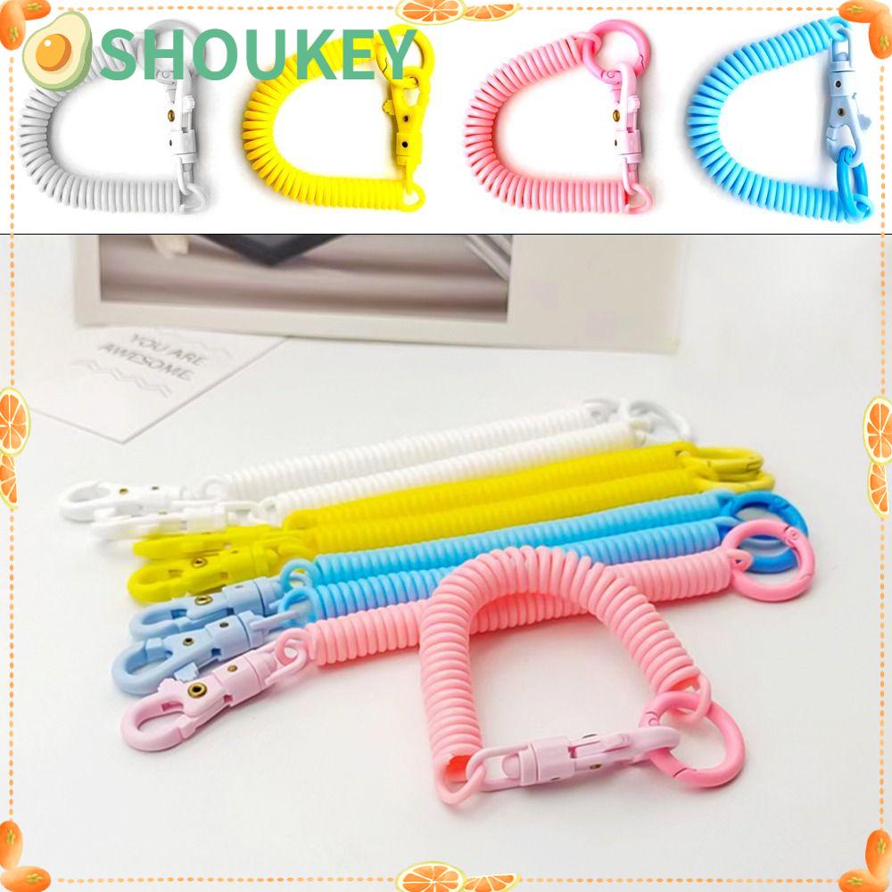 Set 3 Móc Khóa Dây Lò Xo Bằng Nhựa Co Giãn Chống Thất Lạc Cho Điện Thoại