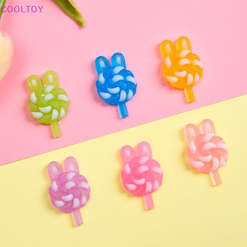 Set 10 Kẹo Mút Nhựa Phát Quang DIY Màu Sắc Ngẫu Nhiên Cho Nhà Búp Bê