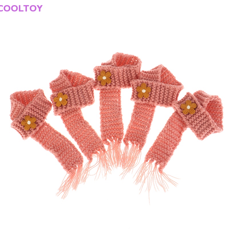 Cooltoy Set 5 Khăn Quàng Cổ Mini Dệt Kim Phong Cách Giáng Sinh Cho Búp Bê