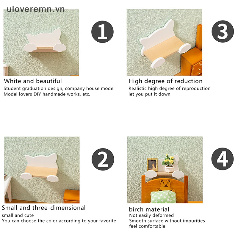 Mô Hình Kệ Treo Tường Hình Mèo Tỉ Lệ 1: 12 Trang Trí Nhà Búp Bê