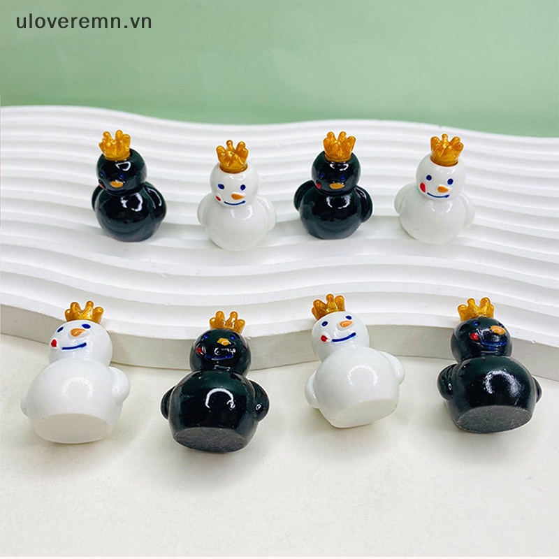 Bộ 5 Tượng Người Tuyết Hoạt Hình Bằng Nhựa Resin Phát Sáng Dùng Trang Trí