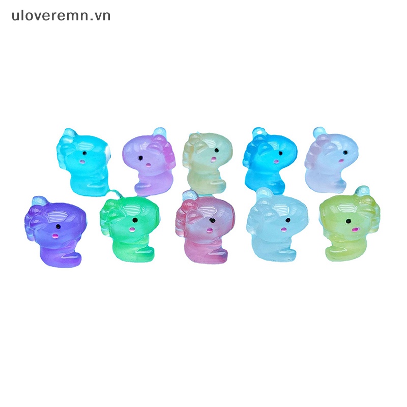 Bộ 2 Tượng Ngựa Hoạt Hình Mini Phát Sáng Trong Suốt Dùng Trang Trí