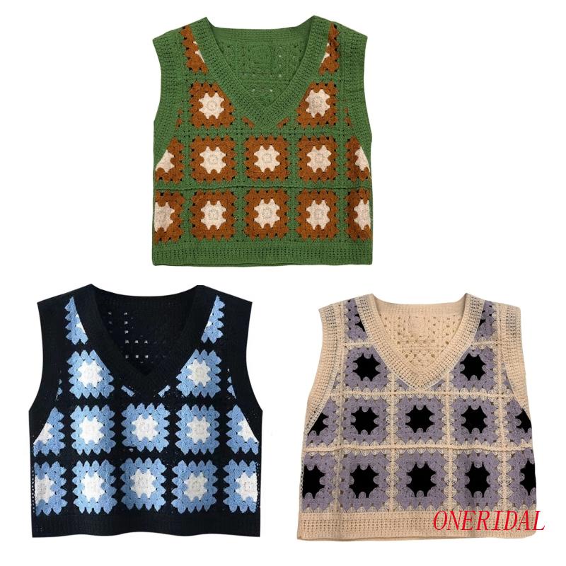 Áo Croptop Dệt Kim Sát Nách Họa Tiết Kẻ Sọc Màu Khối Khoét Lỗ Thời Trang Cho Nữ