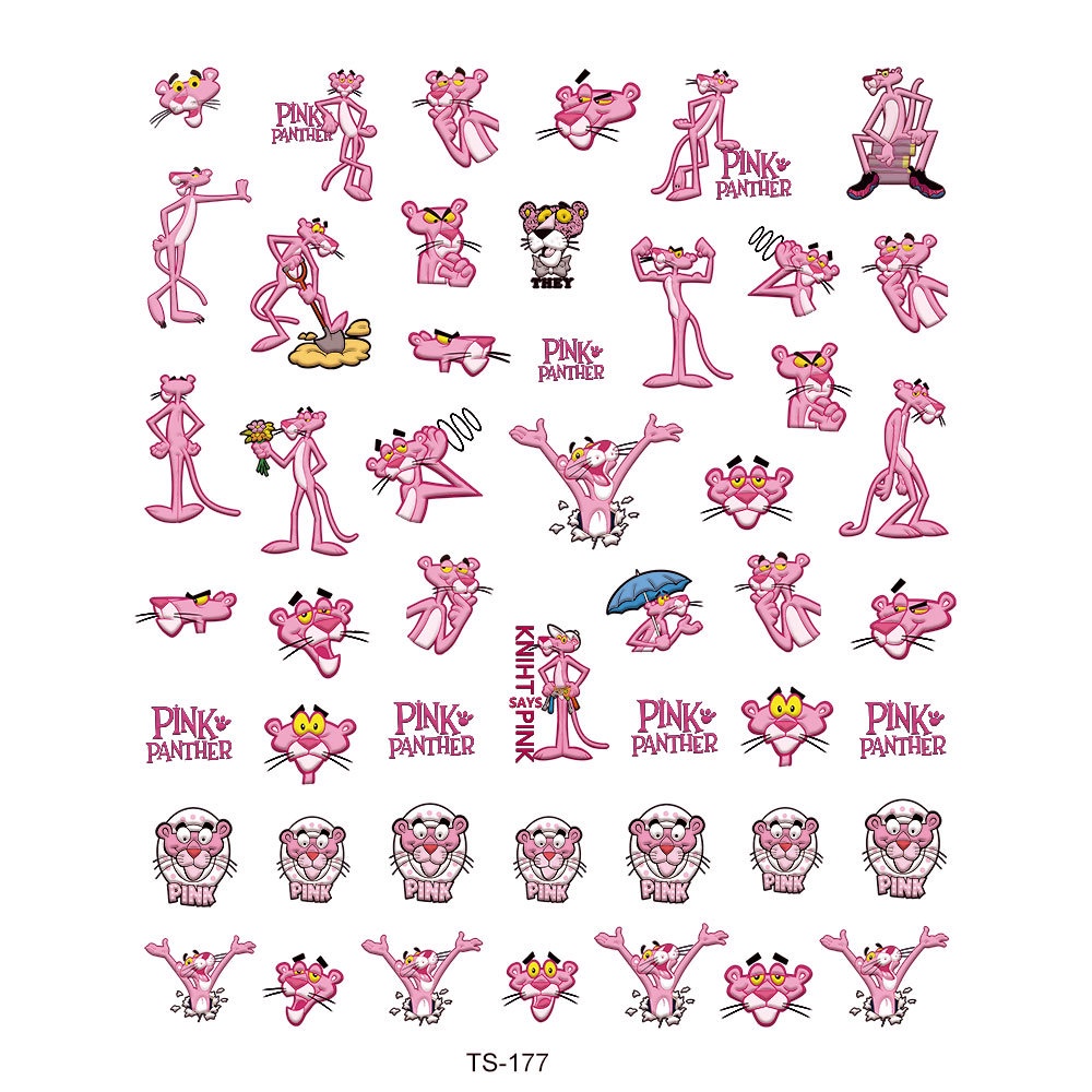 Sticker Lụa Nổi 5D | Báo Hồng | Hình Dán Móng Tay TS-177