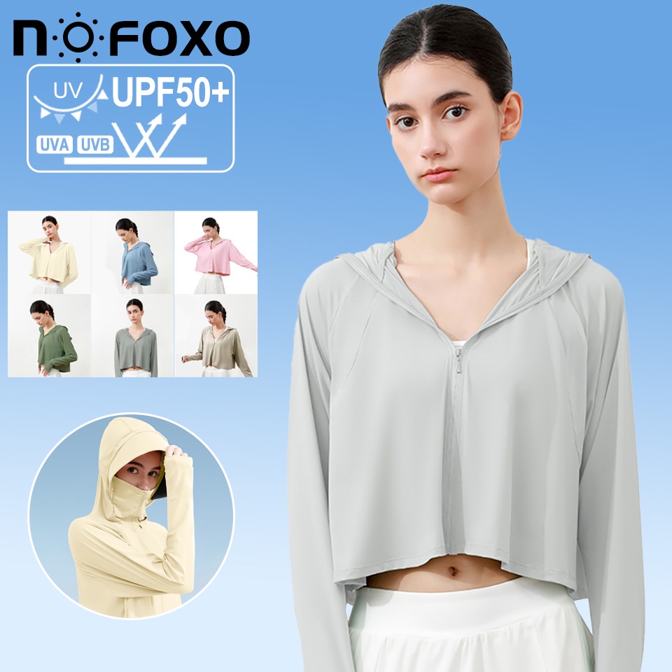 NOFOXO UPF50+ Áo Khoác Chống Nắng / Tia UV Bằng Lụa Lạnh Mỏng Thoáng Khí Thời Trang Mùa Hè Cho Nữ Áo Khoác Chống Nắng Áo Chống Nắng