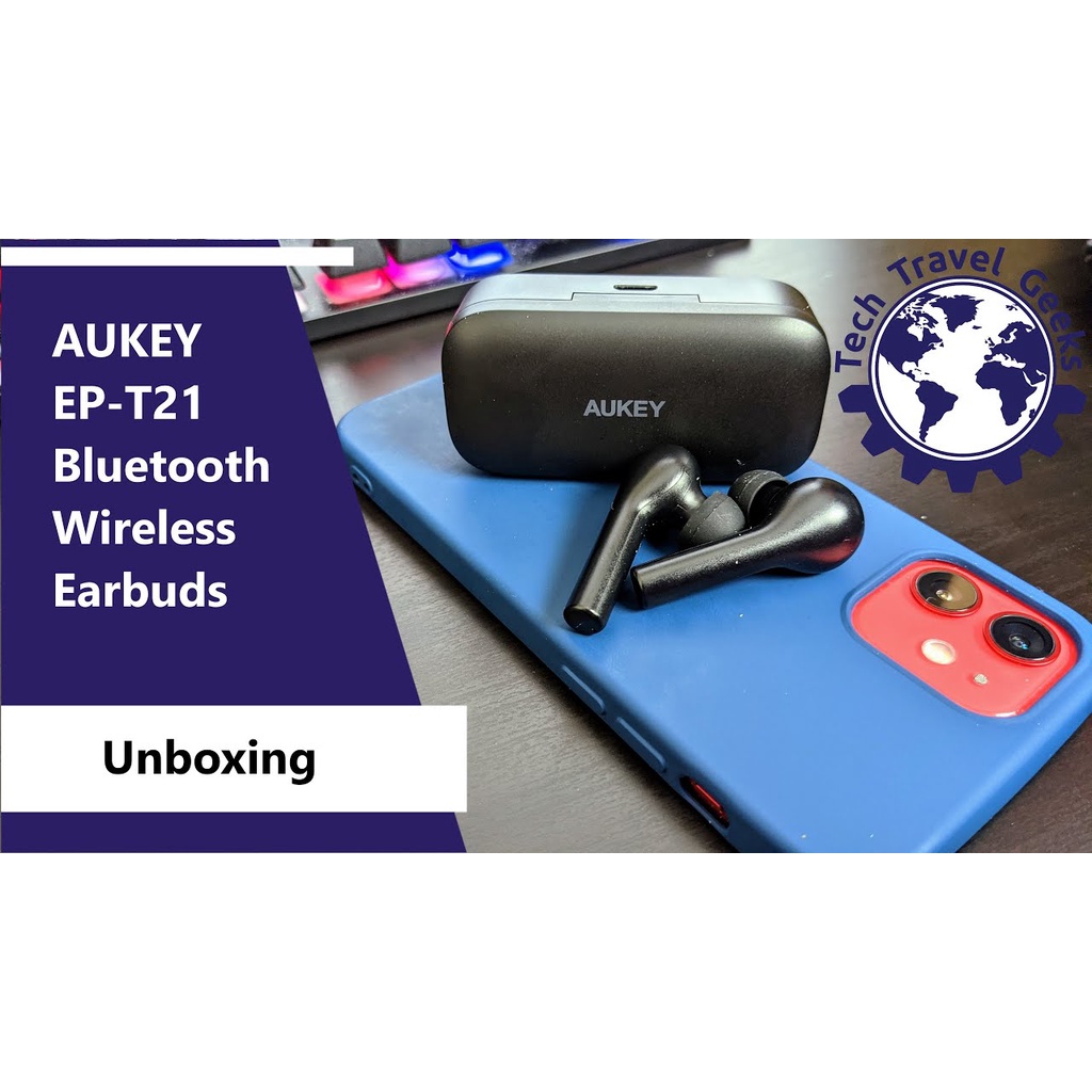 Tai nghe nhét tai không dây AUKEY EP-T21 bluetooth 5.0 TWS chống ồn Thời lượng sử dụng pin 30 giờ chống nước IPX4