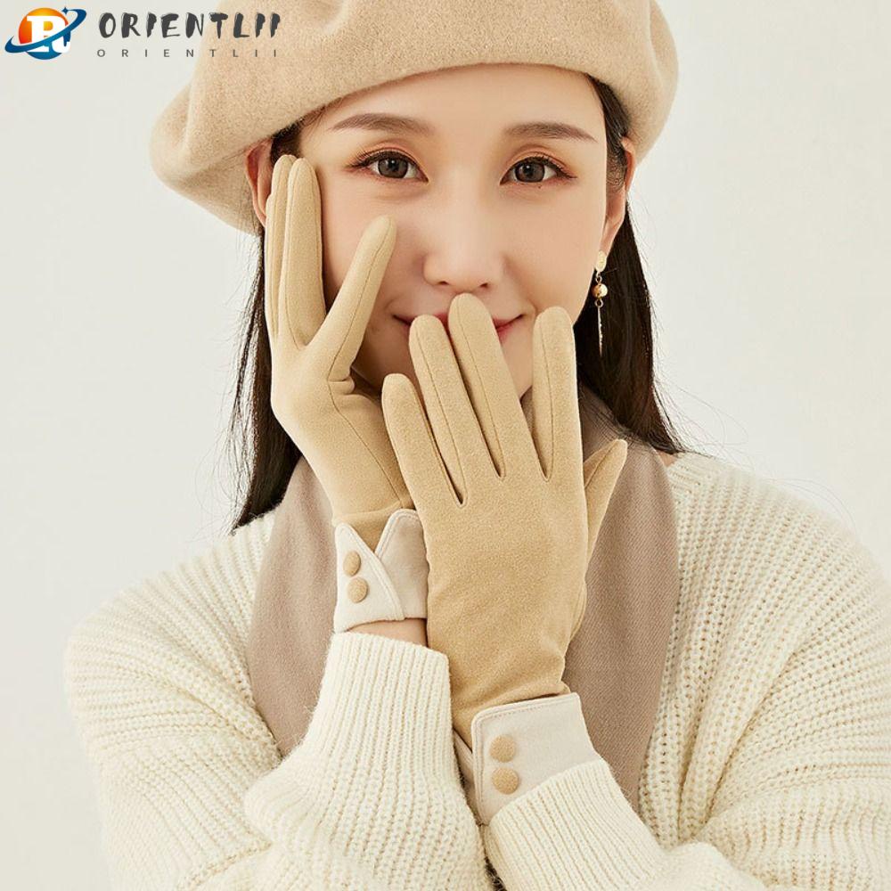 Găng Tay Nhung Giữ Ấm Chống Trượt Phong Cách Đức Cho Nữ
