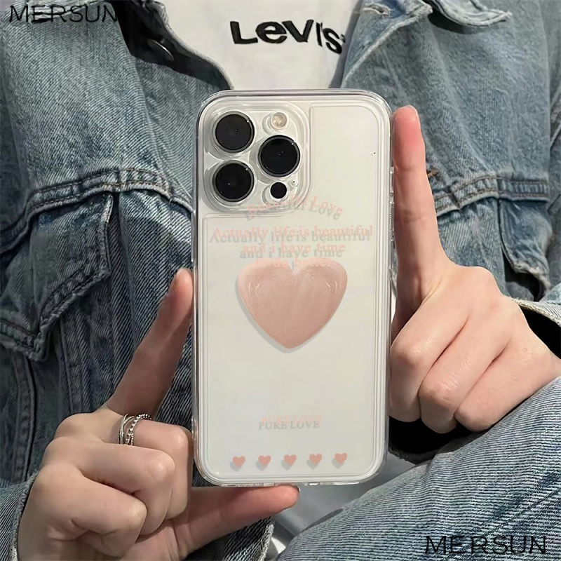 ✅Ốp Điện Thoại Mềm Chống Sốc Họa Tiết Trái Tim Cho Iphone 13 11 max 14Pro Plus 78 6 12